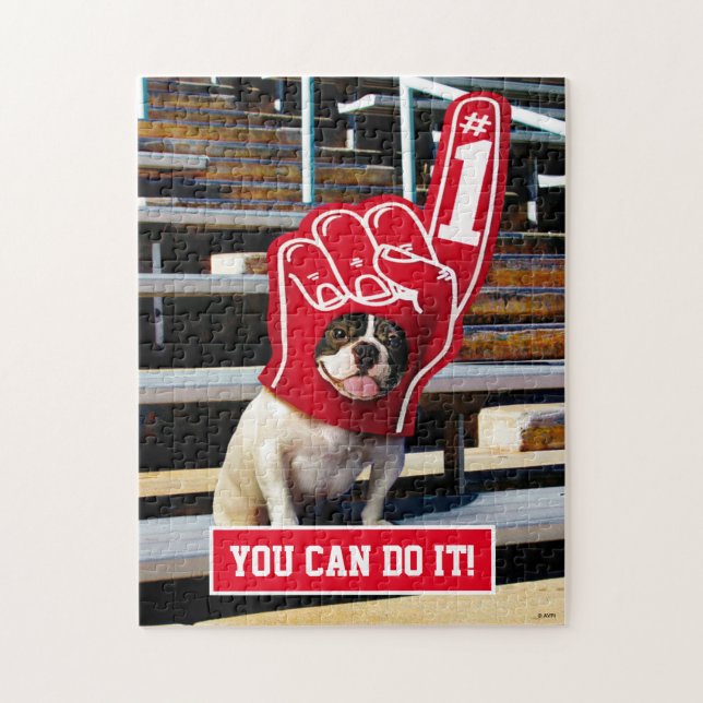 Dog In Foam Hand Jigsaw Puzzle (Vertical)