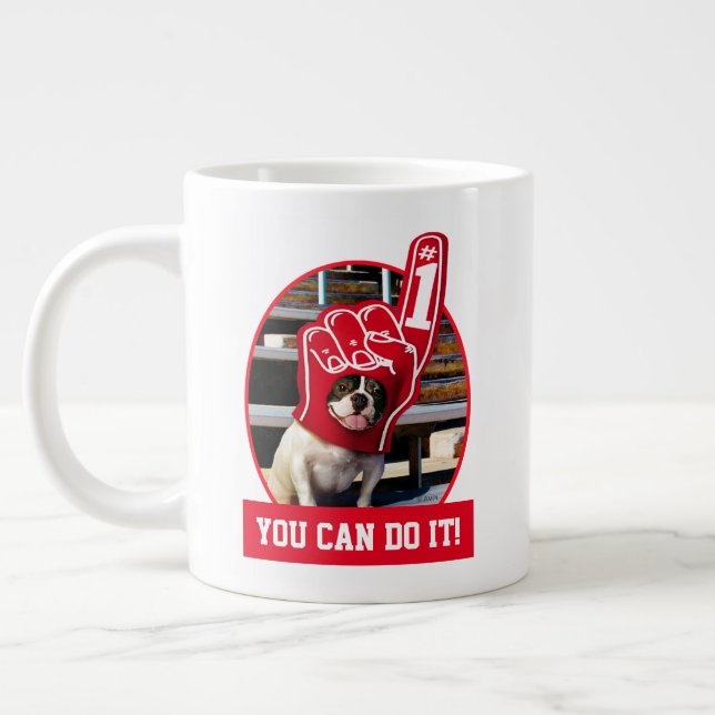 Dog In Foam Hand Large Coffee Mug (Left)
