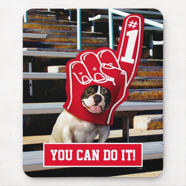 Dog In Foam Hand Mouse Mat (Front)