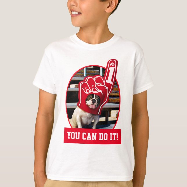 Dog In Foam Hand T-Shirt (Front)