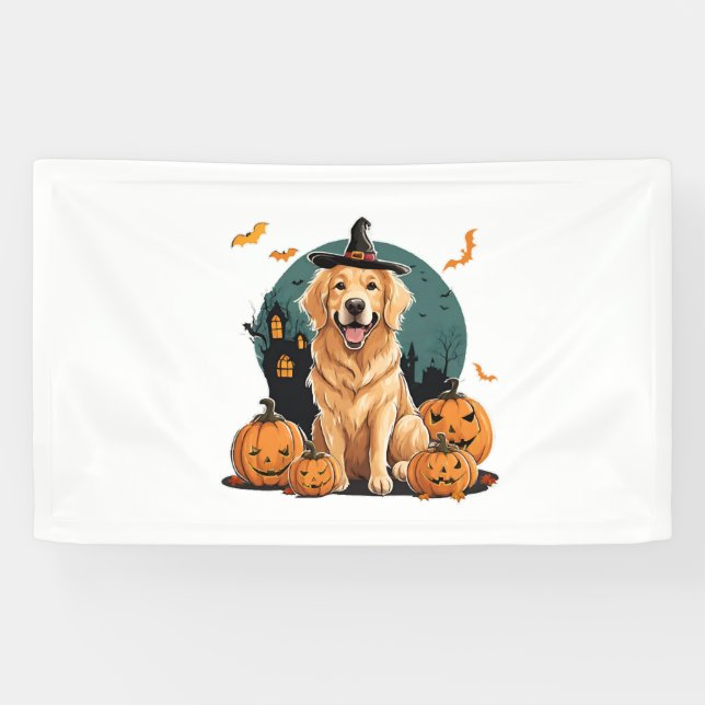dog in halloween funny banner (Horizontal)