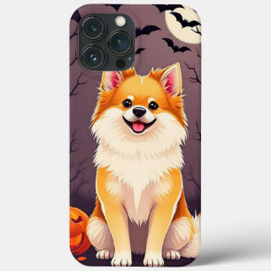 Dog in Halloween Scene with Pumpkins iPhone 13 Pro Max Case
