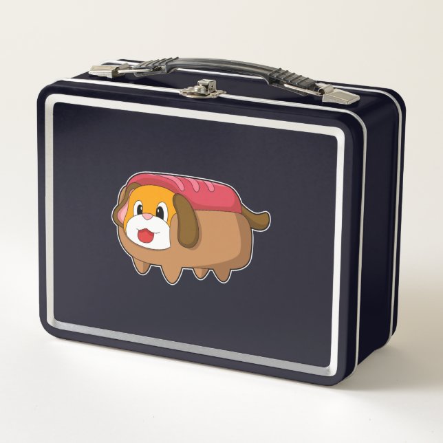 Dog in Hotdog Metal Lunch Box (Front)