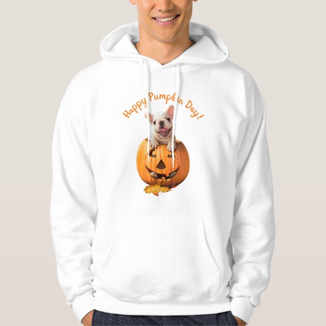 Dog in Jack-o-Lantern Hoodie (Front)