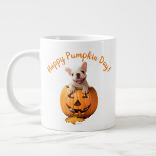Dog in Jack-o-Lantern Large Coffee Mug