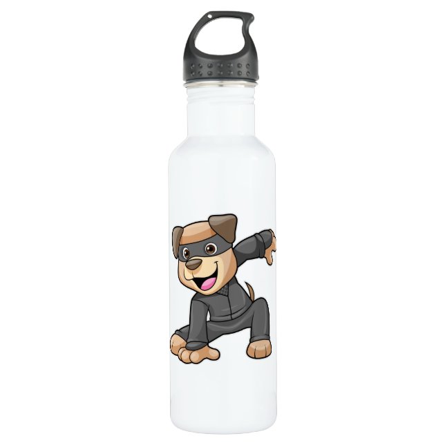 Dog in Ninja Costume 710 Ml Water Bottle (Front)