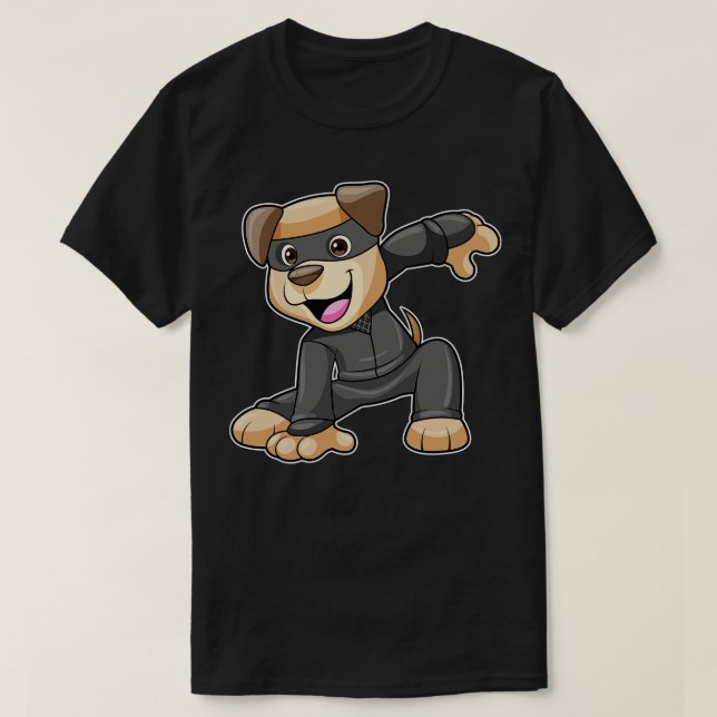 Dog in Ninja Costume T-Shirt (Design Front)