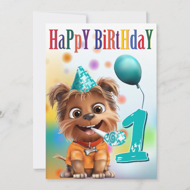 Dog in Party Hat Birthday (Front)