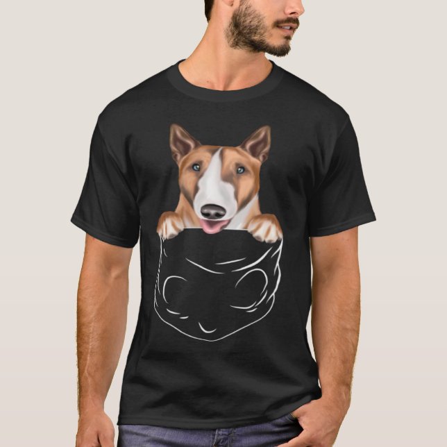 Dog In Pocket Bull Terrier  Dog T-Shirt (Front)