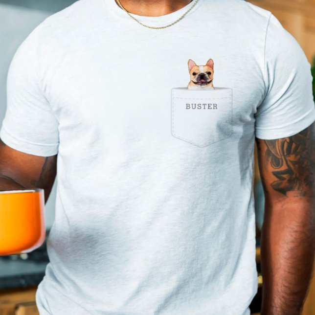 Dog In Pocket | Custom Pet Photo and Name T-Shirt (Creator Uploaded)