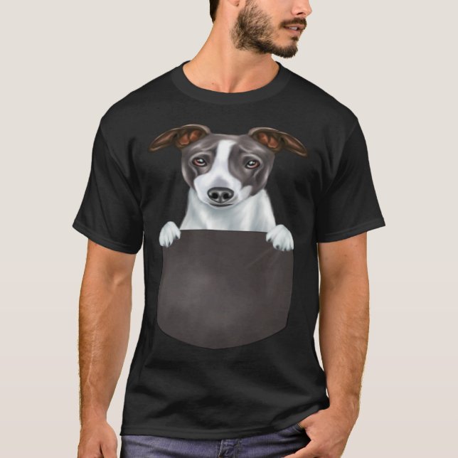 Dog In Pocket  Dog  Italian Greyhound T-Shirt (Front)