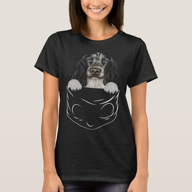 Dog In Pocket English Cocker Spaniel  Dog T-Shirt (Front)
