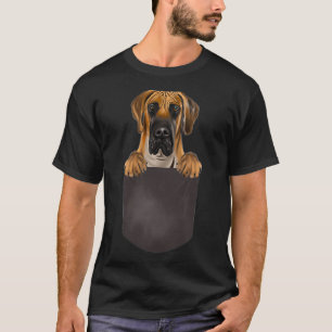 Dog In Pocket Funny Dog Lover Brown Great Dane T-Shirt