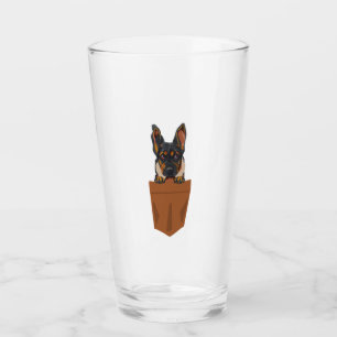 Dog in Pocket Funny Puppy for Dog Lovers Rottweile Glass