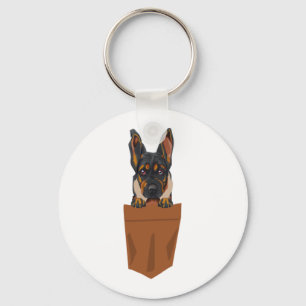 Dog in Pocket Funny Puppy for Dog Lovers Rottweile Key Ring