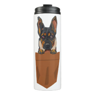 Dog in Pocket Funny Puppy for Dog Lovers Rottweile Thermal Tumbler