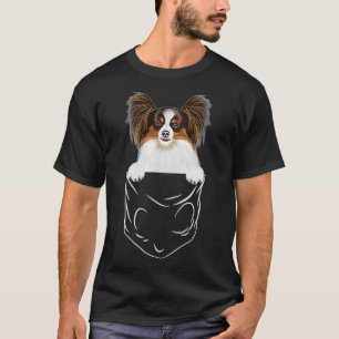 Dog In Pocket Papillon Funny Dog Lover T-Shirt