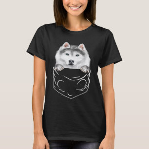Dog In Pocket Siberian Husky Dog T-Shirt