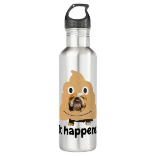 Dog in Poop Emoji Costume 710 Ml Water Bottle