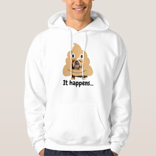 Dog in Poop Emoji Costume Hoodie Zazzle.co.uk