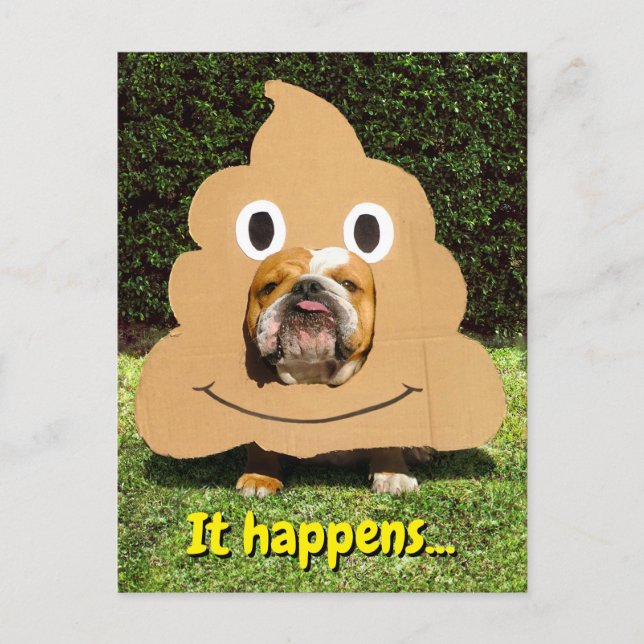 Dog in Poop Emoji Costume Invitation Postcard (Front)