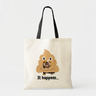 Dog in Poop Emoji Costume Tote Bag