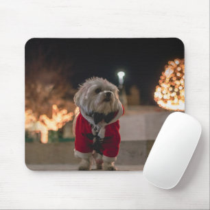 Dog in Santa costume Mouse Mat
