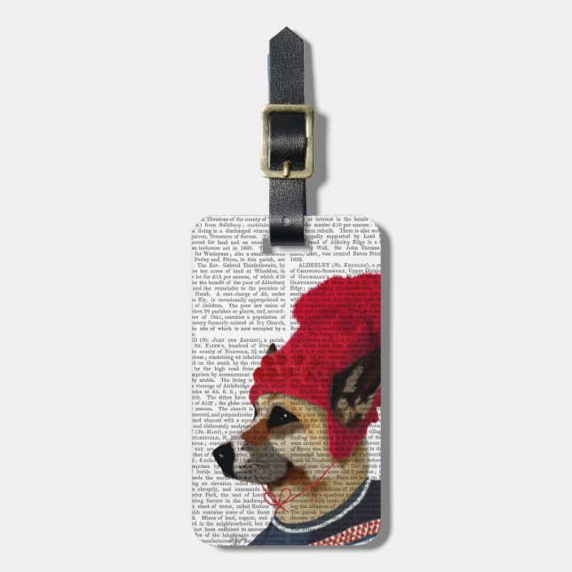 Dog in Ski Sweater 2 Luggage Tag (Front Vertical)