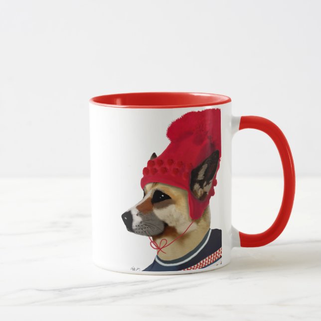 Dog in Ski Sweater 2 Mug (Right)