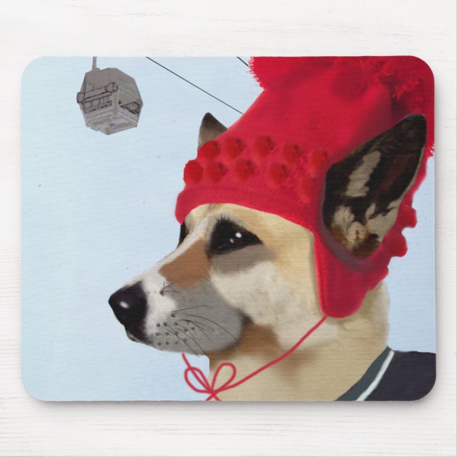 Dog in Ski Sweater Mouse Mat (Front)