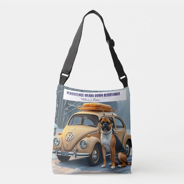 Dog in Snow Bread toast on the Roof Crossbody Bag (Front)