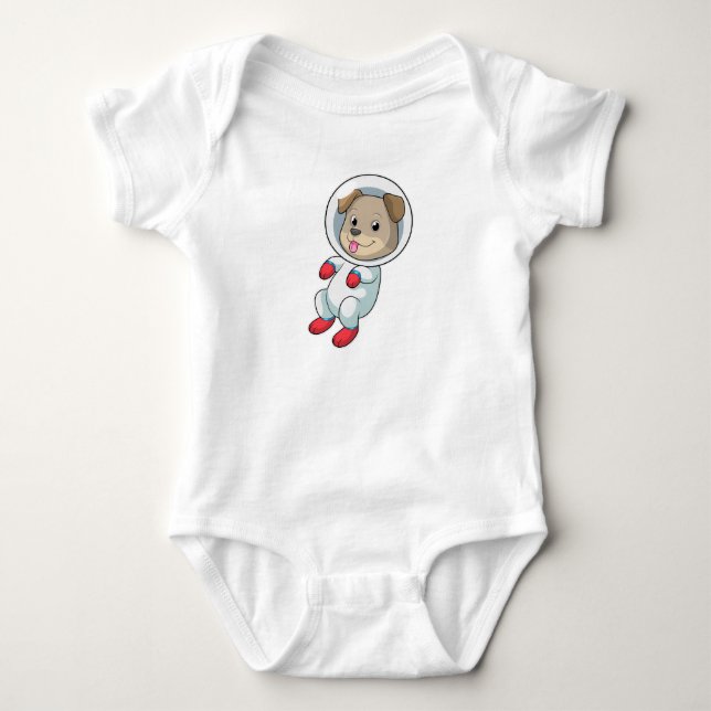 Dog in Space in Suit Baby Bodysuit (Front)