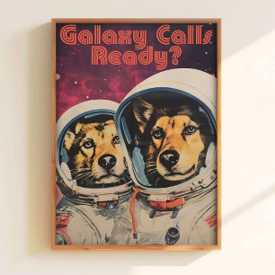 Dog in Space Print Soviet Space Poster Belka