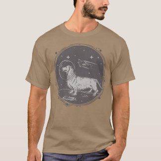 Dog In Space Retro Dachshund  T-Shirt