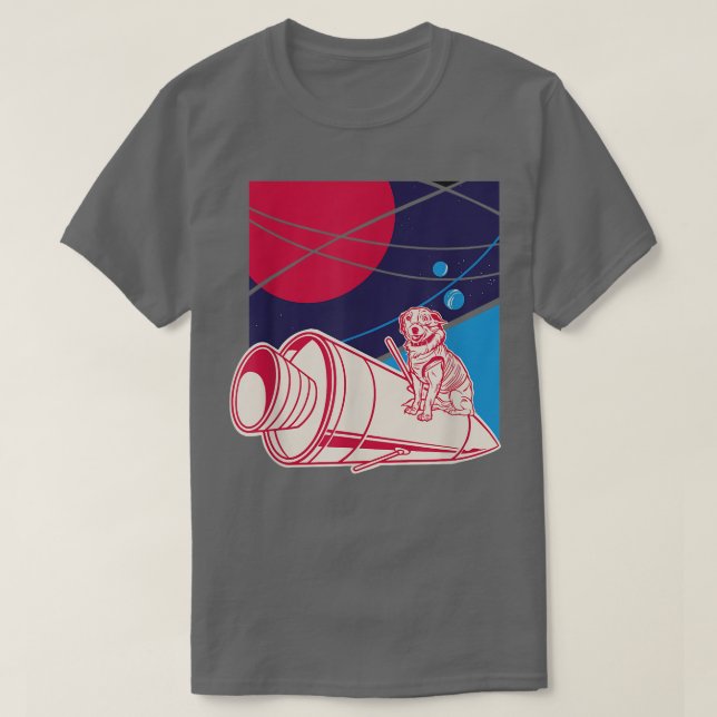 Dog In Space Rocket Planet Pet  T-Shirt (Design Front)