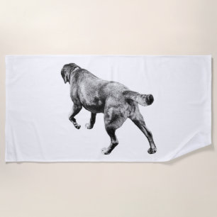 Dog in Stride, Seasonal Calm Beach Towel