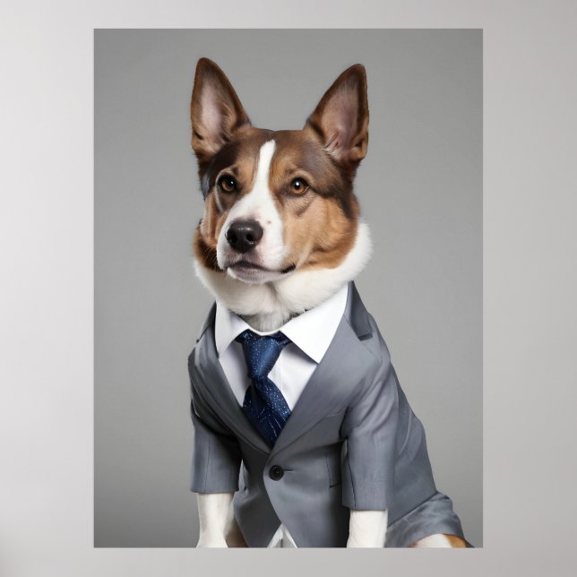 Dog in suit poster (Front)