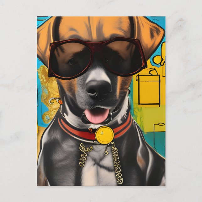 Dog in Sunglasses Postcard (Front)