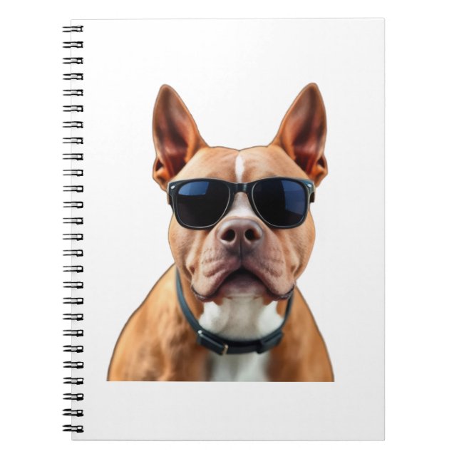 Dog in Sunglasses Spiral Notebook (Front)