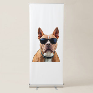 Dog in Sunglasses Vertical Retractable Banner