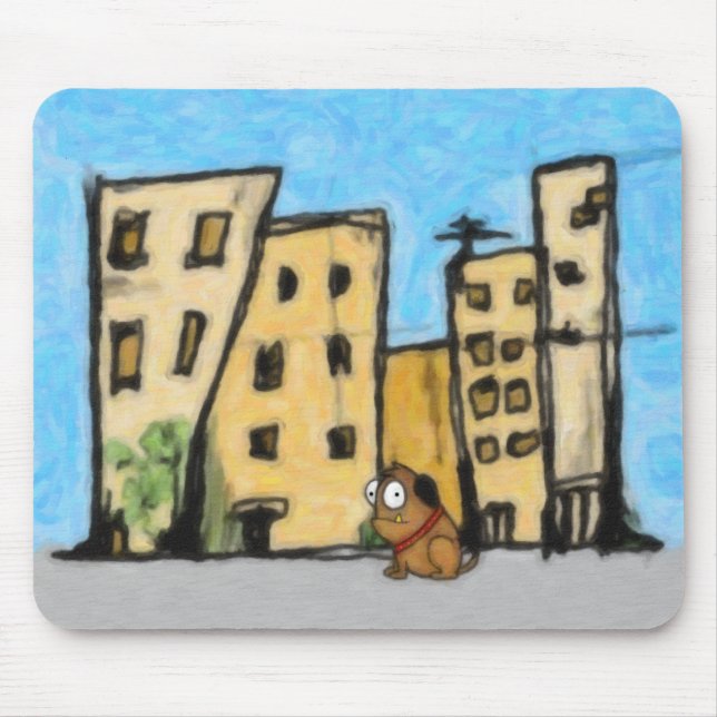 Dog in the City Mouse Mat (Front)