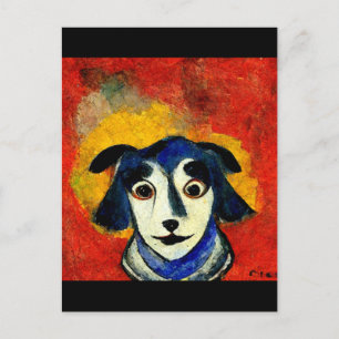 Dog in the style of Marc Chagall  Postcard