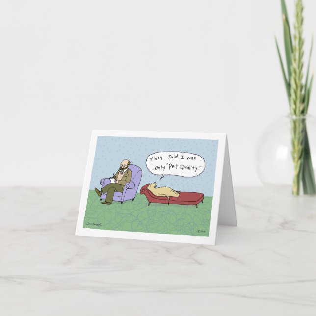 Dog in Therapy Cartoon | Dog Show Humour Birthday Card (Front)