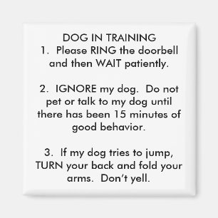 DOG IN TRAINING1. Please RING the... - Customised Magnet