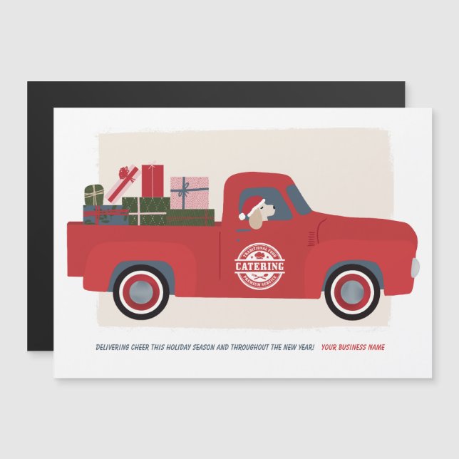 Dog in Truck Illustrated Corporate Holiday Card (Front/Back)