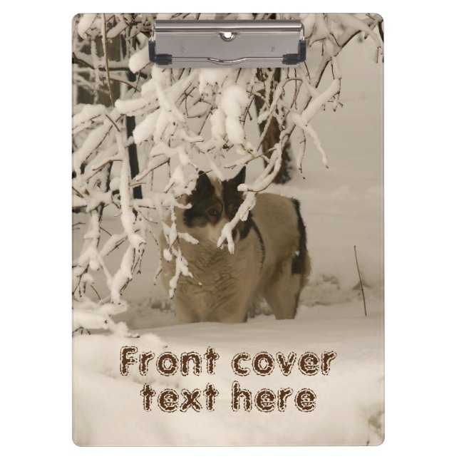 Dog in winter clipboard (Front)