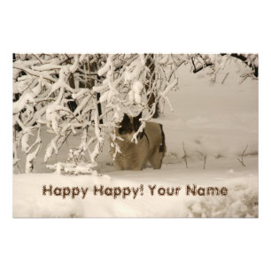 Dog in winter photo print