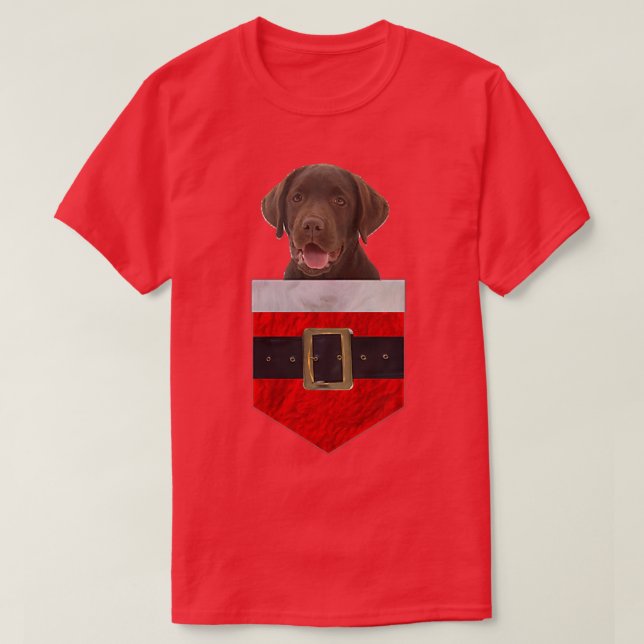 Dog in your Pocket Santa Chocolate Labrador  T-Shirt (Design Front)