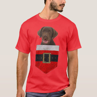 Dog in your Pocket Santa Chocolate Labrador  T-Shirt