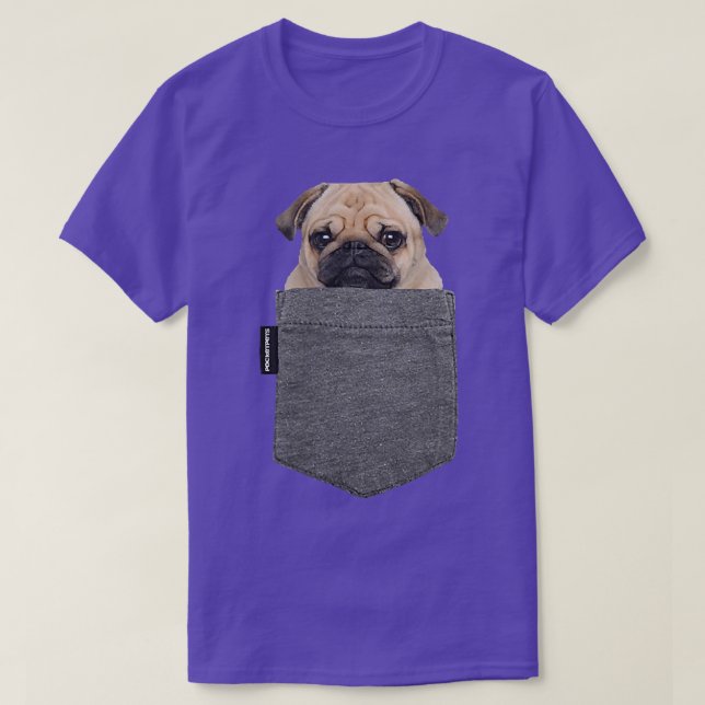 Dog in Your Pocket T Pug  T-Shirt (Design Front)